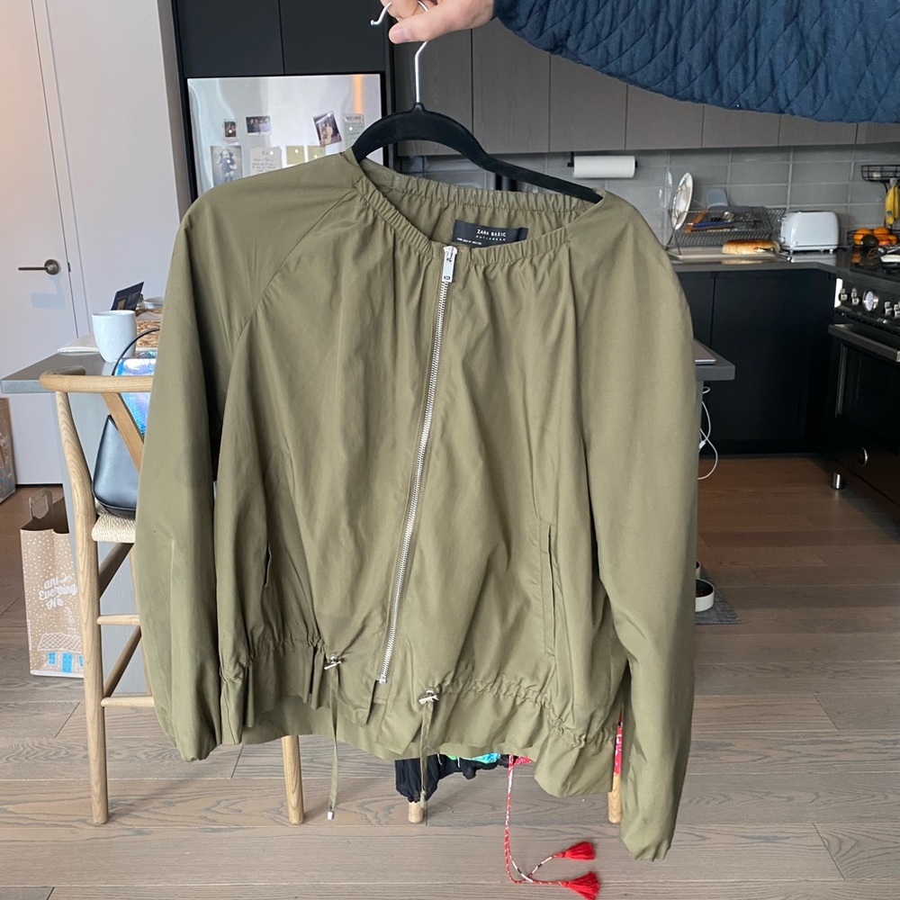 Zara Bomber Jacket - Olive Green